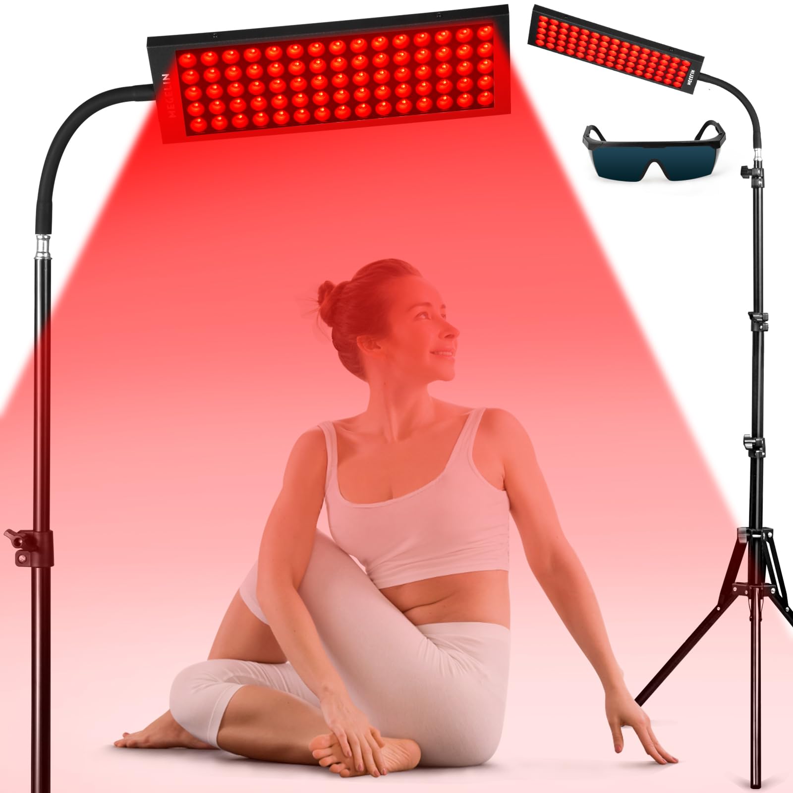 Photo 1 of Red Light Therapy, Red Near Infrared Light with Stand, Led 660nm & 850nm Infrared Lamp Device with Eyes Protection