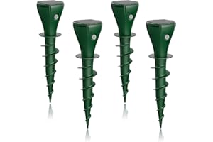 X-octenol 4 Pack Mole Repellent Screw Solar Powered Gopher Deterrent Stake for Outdoor Lawns with Electic Vibration, Repels Snake Vole Groundhog Armadillo from Yard and Garden