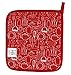 100% Cotton Kitchen Everyday Basic Terry Pot Holder Heat Resistant Coaster Potholder for Cooking and Baking 8 x 8-Inch Set of 3 Red
