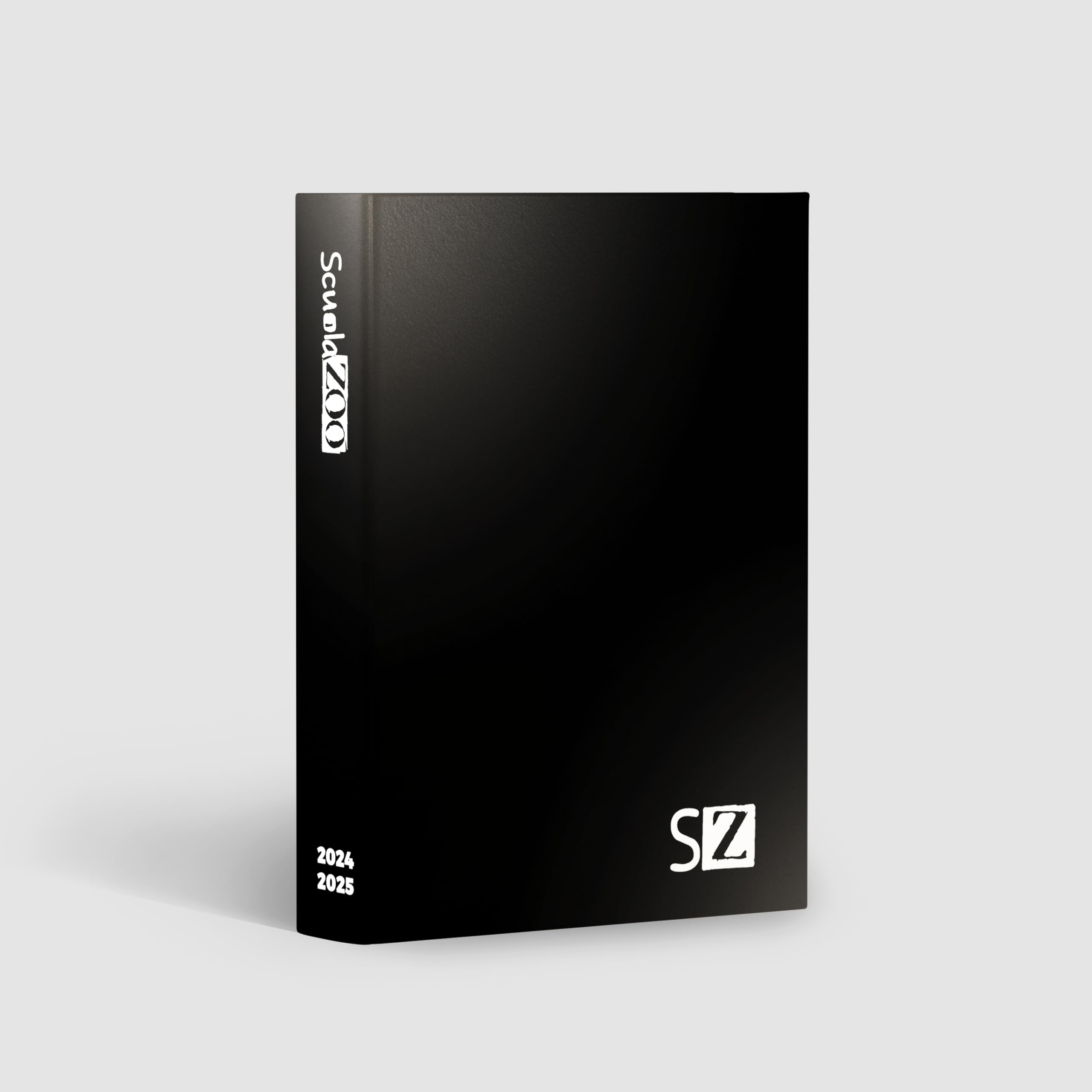 ScuolaZoo 2024-2025 School Diary with Memes and Stickers, Available with 6 Covers and 2 Sizes (Total Black, 11 x 15 cm)