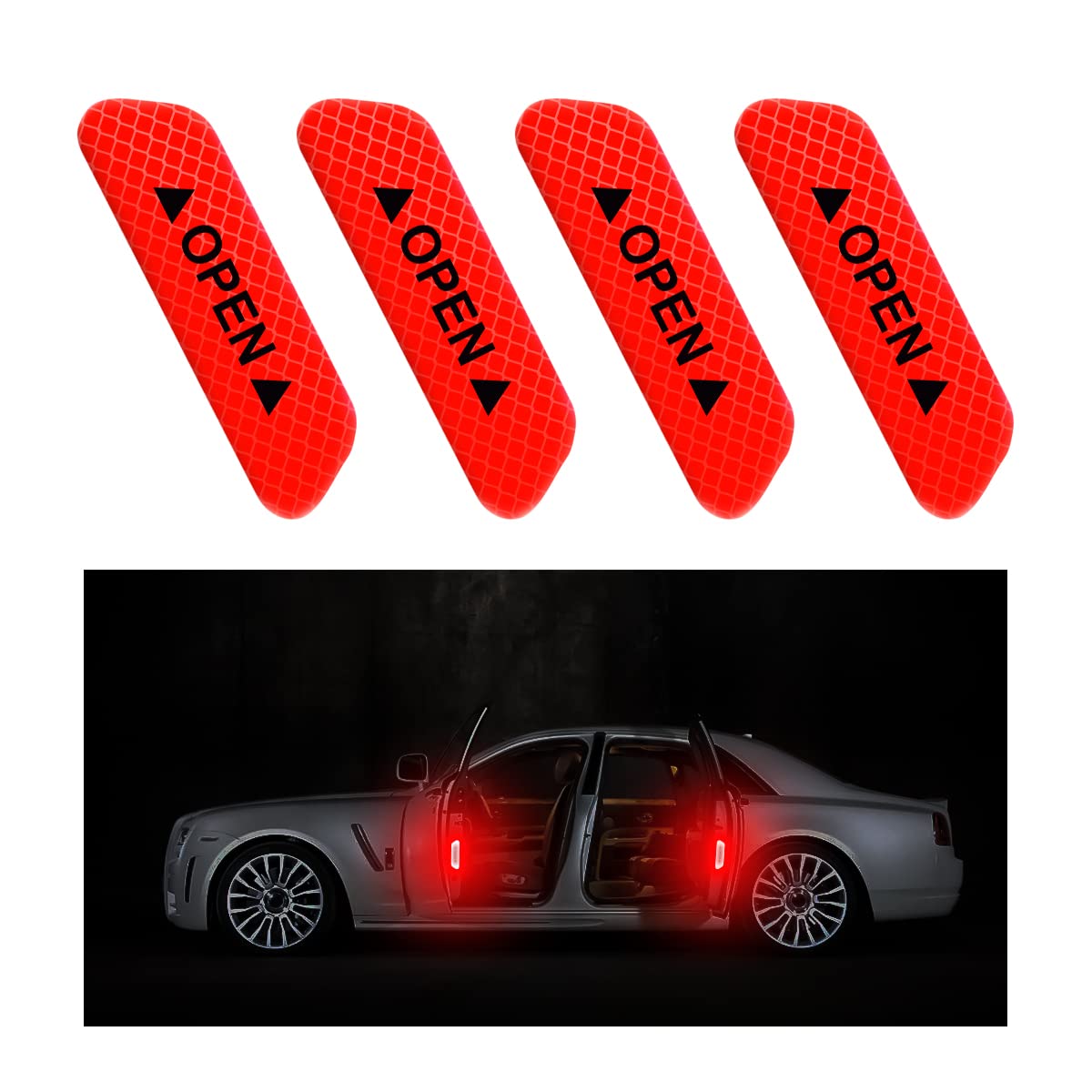 4PCS Car Door Open Warning Reflective
