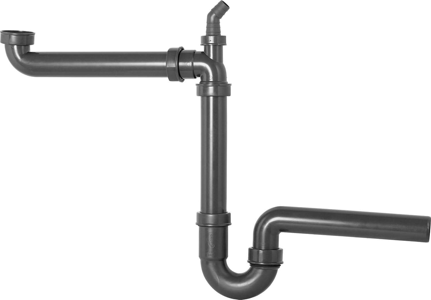 Cornat T353103R Sink Space-Saving Siphon 1 1/2 Inch x 40 mm Sanitary Installation/Recycled/Environmental Protection/Grey - Image 4