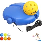 Solo Pickleball Trainer, Pickleball Rebound Trainer | Adjustable Practice Equipment, 4m Elastic Rope, Portable, Non-Slip Base