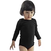COUVER Unisex Baby Infant Toddler Long Sleeve Lap Shoulder Solid color Bodysuit Onesie
