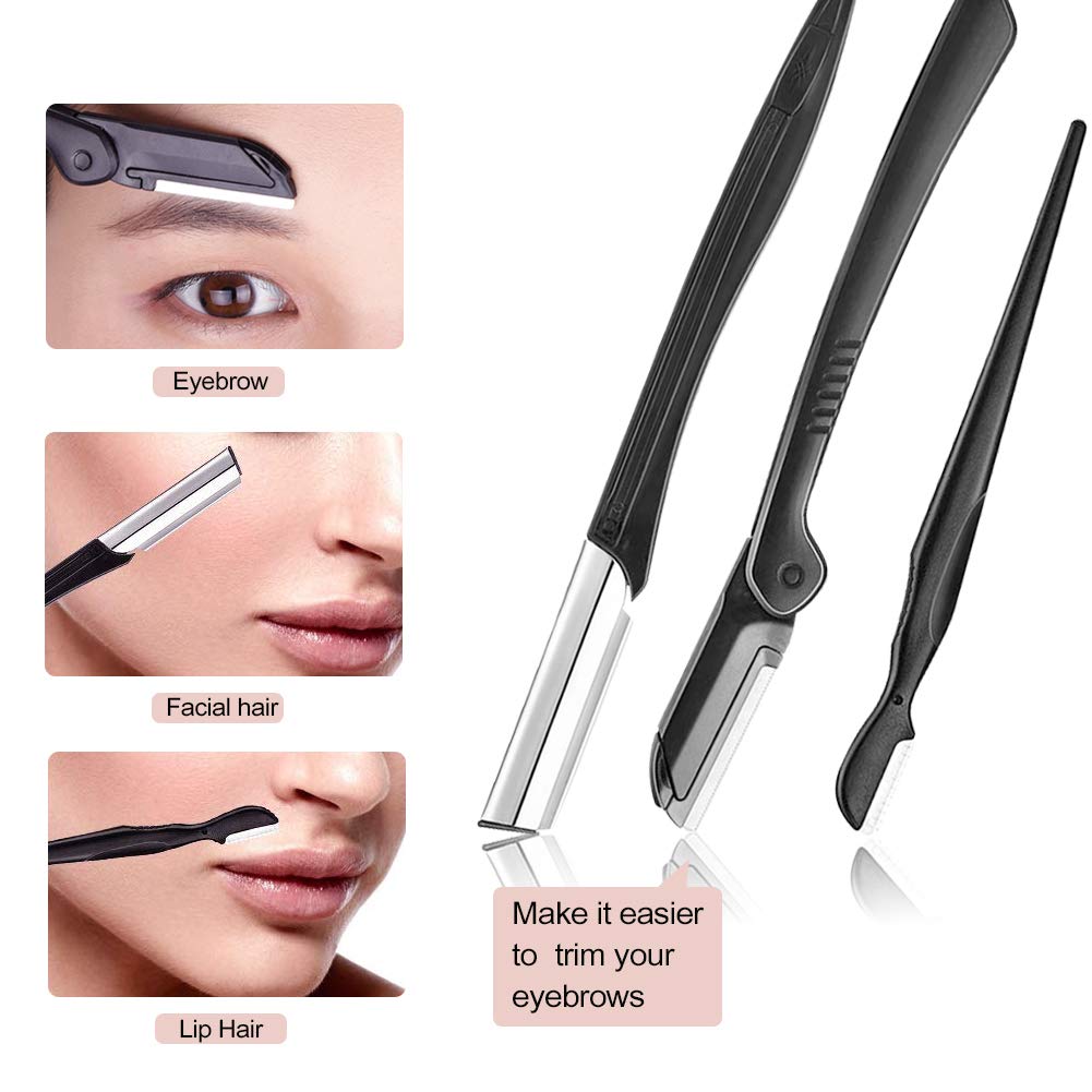 Eyebrow Kit 6 in 1 Eyebrow Scissors Eyebrow Razor Eyebrow Tweezers Eyebrow Trimmer Eyebrow Shaver Eyebrow Grooming Comb Eyebrow for Women Stainless Steel Eyebrow Tool: Beauty