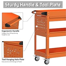 Pelnuies 3 Tray Tool Cart with Drawers, 400 LBS