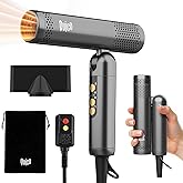 Quico Travel Hair Dryer with Diffuser for Curly Hair Dual Voltage, 120,000 RPM Fast Drying BLDC Pocket Hair Dryers for Women 500M Negative Ions, Foldable Blow Dryer with Cold, 3 Heat&3 Speed Settings