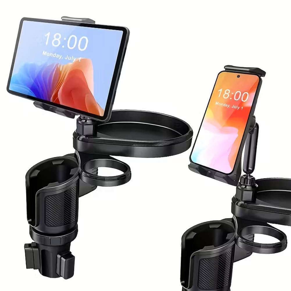 Photo 1 of **** MISSING SEOND CUP HPOLDER PIECE  ***** 4 in 1 Car Table Tray?360° Rotation Cup Holder Tray for Car ?Mobile Phone Holder Car Cup Holder Tray ? Compatible with Vehicles, Car, Road Trip Essentials