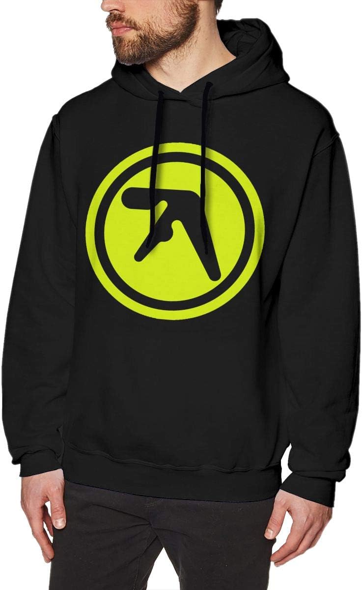 SKFUKS Men's Hoodie Aphex Twin Sweatshirt Cotton Sweater Black