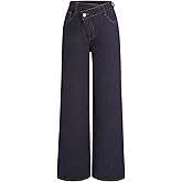 CIDER Wide Leg Jeans Woman High Waisted Wrap Baggy Boyfriend Jeans with Pockets Denim Pants Trendy