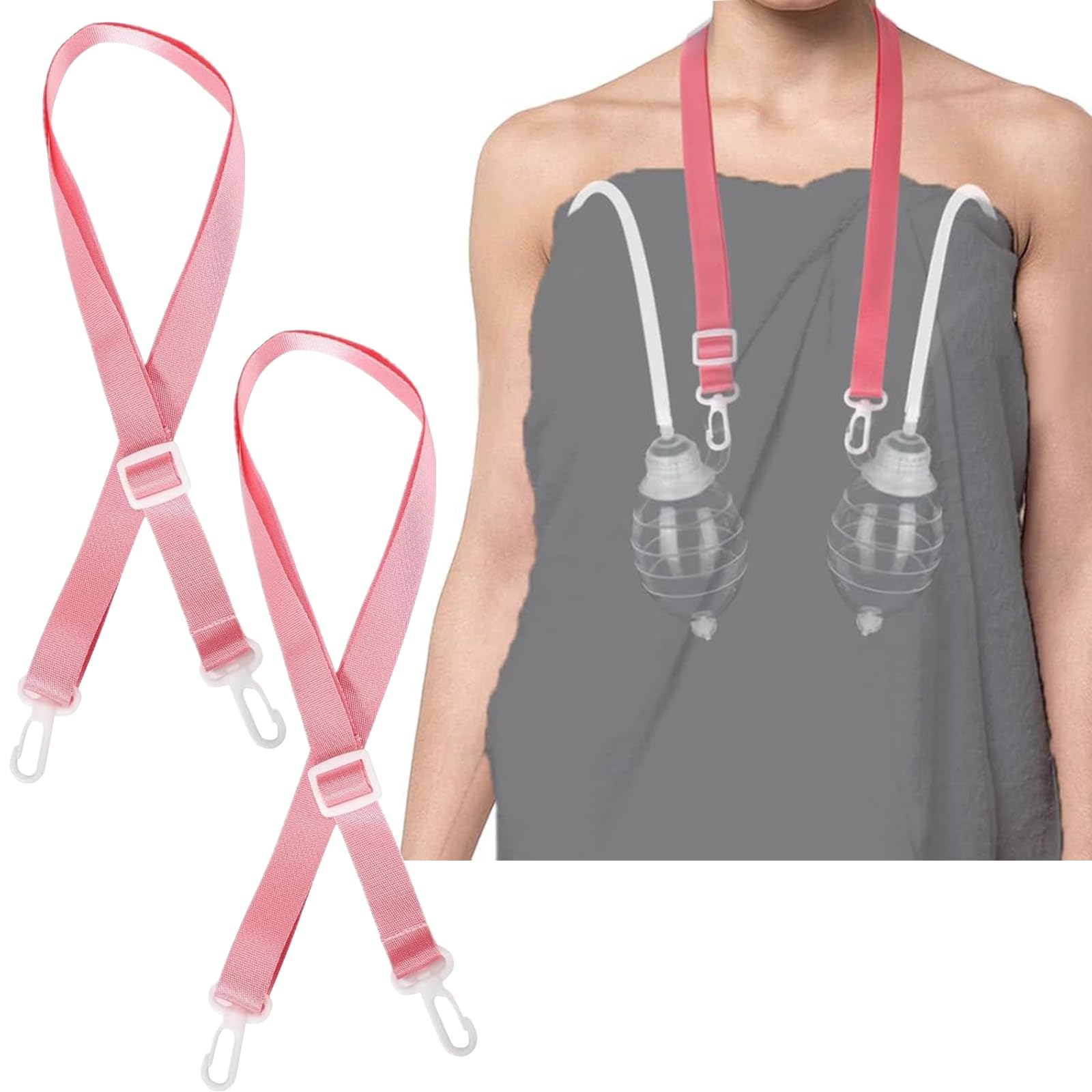 Photo 1 of 2 Pcs Shower Lanyard for Mastectomy Drain Holder, Pink Post-Mastectomy Must Haves Mastectomy for After Breast Surgery Skin Drain Holder After Tummy Tuck Adjustable Mastectomy Recovery Supplies