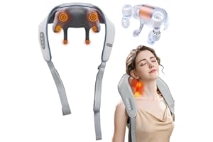XTO Neck Massager with Heat, Electric Deep Tissue 4D Kneading Massage,Electric Deep Tissue 4D Kneading Massage for Neck,Back,
