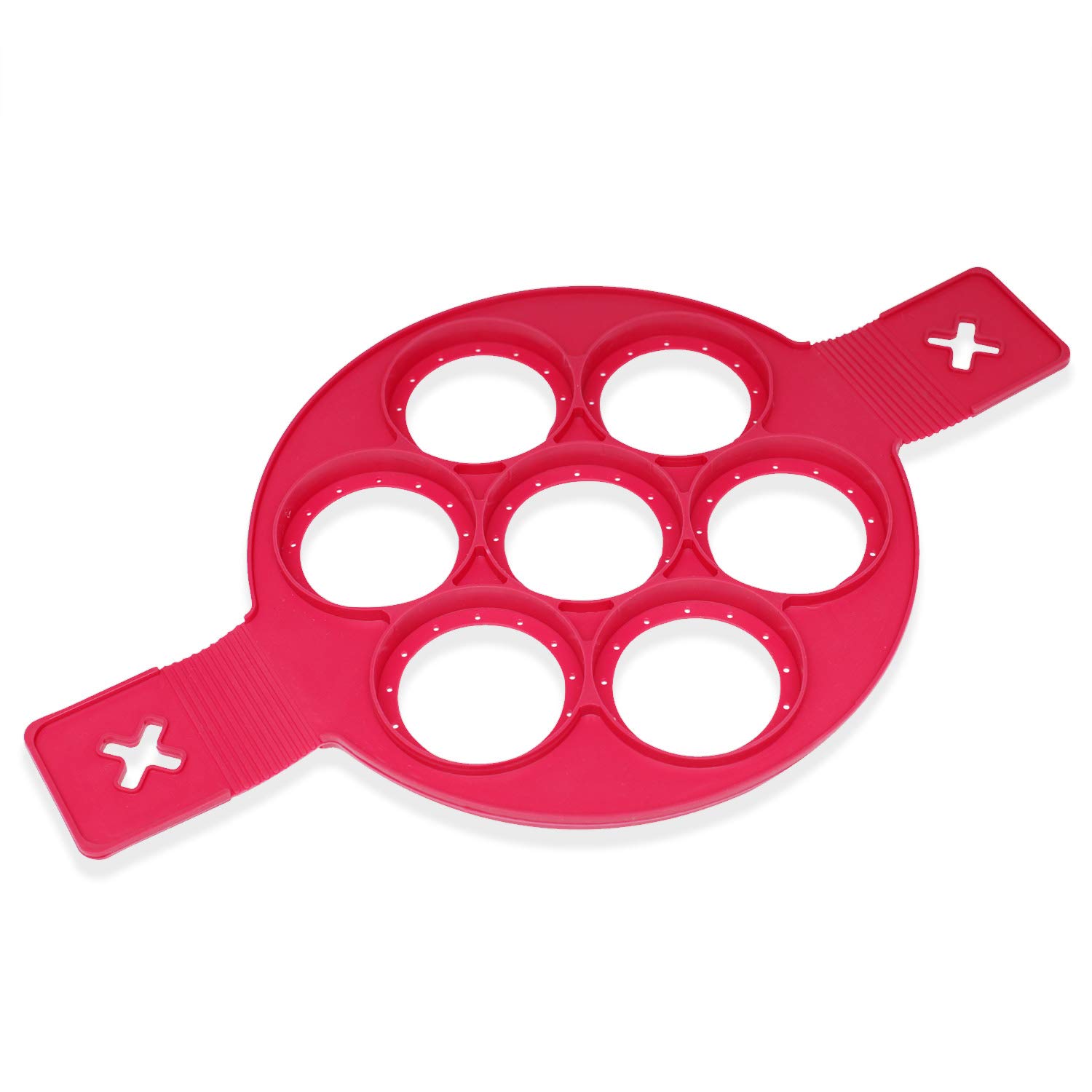 Exultimate Silicone Pancake Mold Flipper Egg Rings 0 Red 7 Round