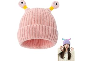 KAMATION Cute and Funny Knitted Hat, Cartoon Retractable Tentacles Parent-Child Hat Winter Glowing Little Monster Wool Hat