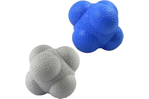 AIRLAXER Reaction Ball,Reflex Ball for Hand Eye Coordination Training,2.83 inch,Pack of 2-Blue,Grey