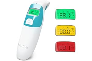 RELIEFCARE Relief Care Digital Forehead and Ear Thermometer for Adults, Infants, Children - Dual Mode, Infrared Thermometer with Fever Alarm - Accurate Quick Read Digital Thermometer for Adults and Kids