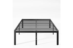 Nordicbed 16 Inch High Platform Queen Bed Frame No Box Spring Needed, Metal Bed Frame Queen Size, Noise Free, Easy Assembly, Heavy Duty, Black