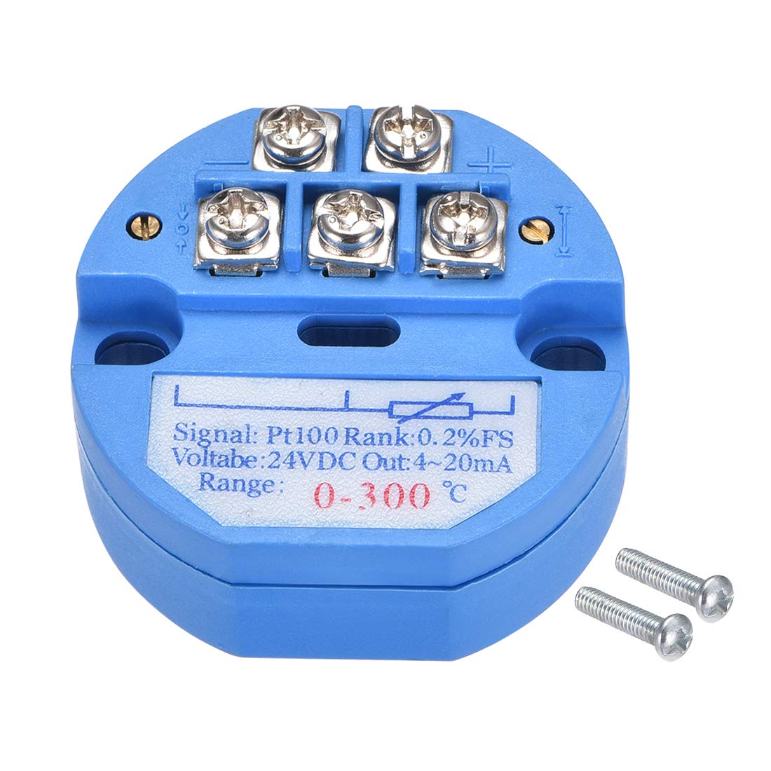 sourcingmap PT100 Temperature Sensor Transmitter 24V DC 4-20mA 0℃ to 300℃
