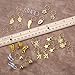 TecUnite 120 Pieces Hair Braid Rings Metal Hair Cuffs Copper Hair Dreadlocks and Pendant Charms Hair Clip Headband Accessories (Gold)