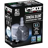 SICCE Syncra Silent 0.5 Multifunction 185 GPH Submersible Water Pump | Italian Made 8W Ultra Quiet Durable for Aquarium Fish Tank, Fountain, Pond, Hydroponics, Terrarium Black | Freshwater &amp; Saltwater