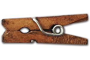 LWR CRAFTS Wooden Mini Clothespins 100 Per Pack 1" 2.5cm (Jacobean)