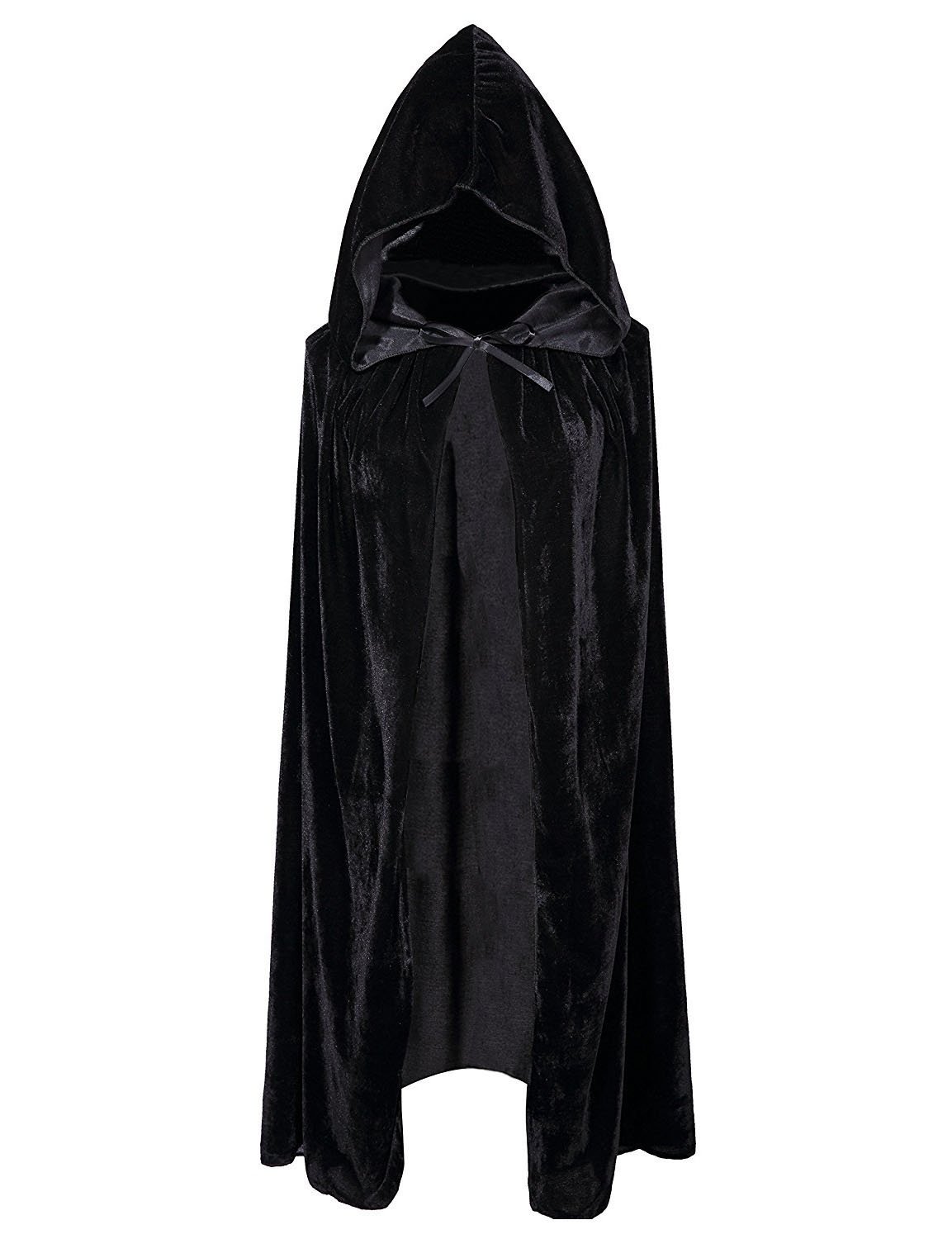 LY 43" Velvet Hooded Cloak Costume For kids Witches Wicca Robe Cosplay Carnival Halloween Party Cape Role Play Dress up Accessory