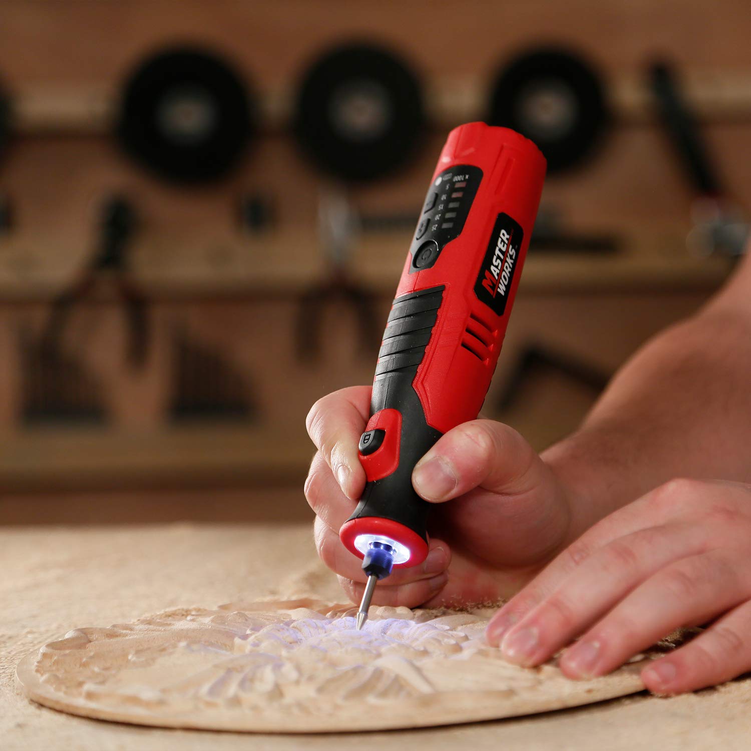 Cordless Rotary Tool 8V with 5Speed, 4 Front LED Lights and 60pcs