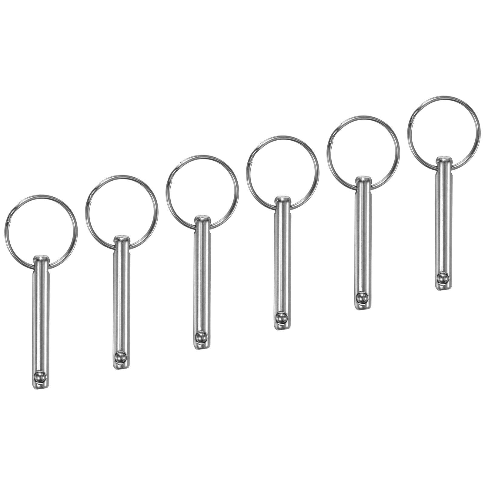 M METERXITY 6-Pack Quick Release Pins, 1/4" [6mm] Diameter, 1.38" [35mm] Usage Length Bimini Top Pin for Shipbuilding/Boat/Trailer, 1.77" [45mm] Total Length Carbon Steel Hardware Pins