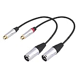 HUALEU 2Pack 1Ft RCA Female to 3Pin XLR Male Audio