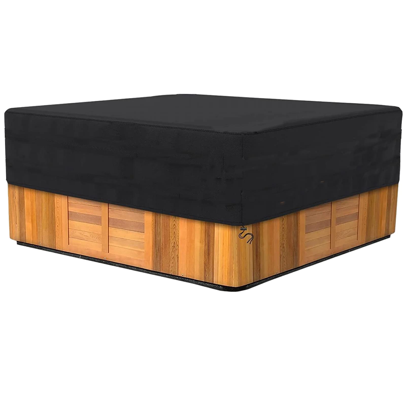 BUJUYUXU Whirlpool Cover, Whirlpool Protective Cover for Outdoor Use, Waterproof, UV and Weatherproof 420D Oxford Fabric, Black (200 cm)