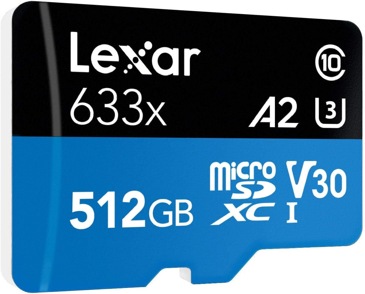 Lexar High-Performance 633x 512GB microSDXC UHS-I Card with SD Adapter (LSDMI512BBNL633A): Computers & Accessories