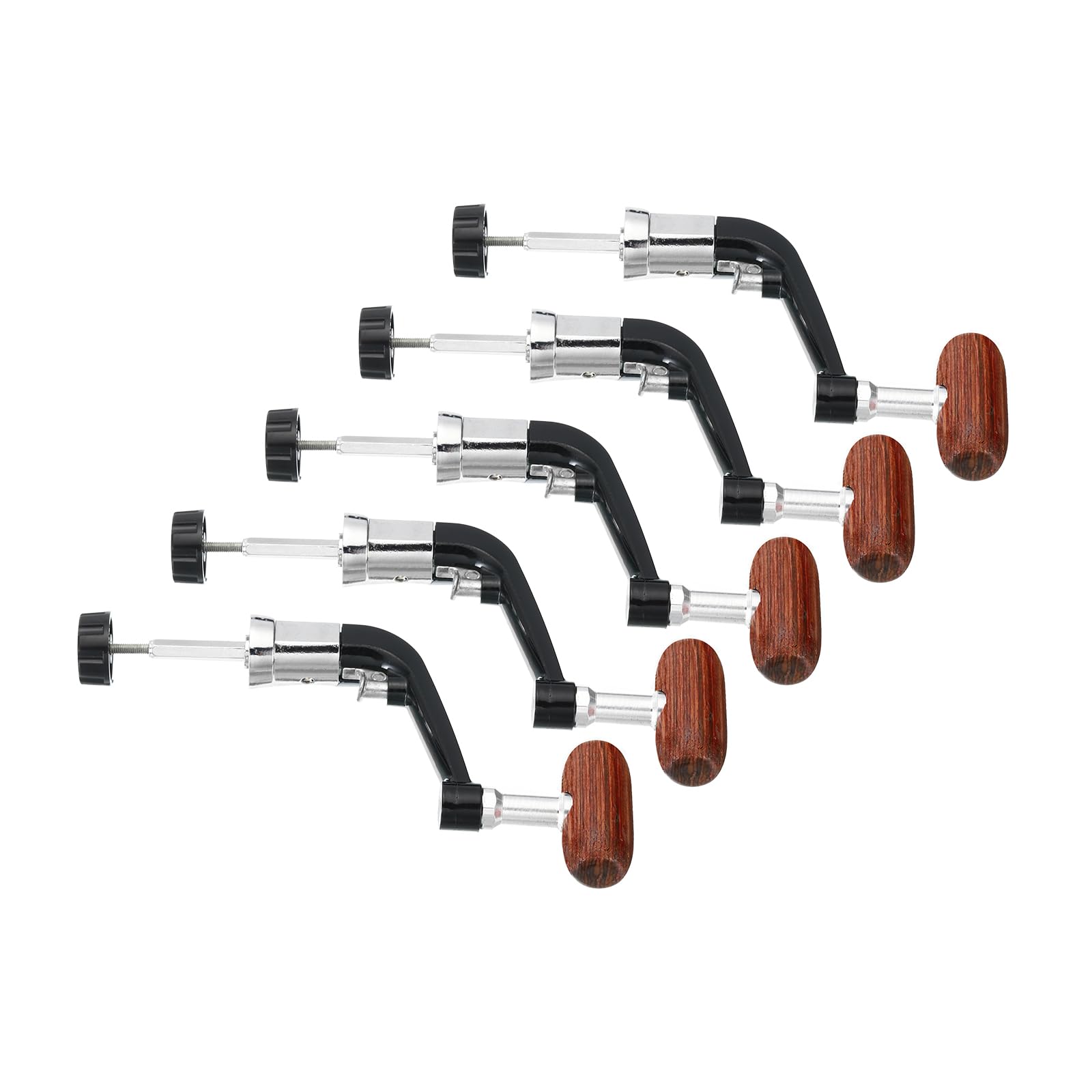 PATIKIL Fishing Reel Handle Replacement Part, 5 Pack Metal Crank Rock Arm Rotary Knob Wood Grip for Fishing Reel Accessories, 1000-4000 Series Reel