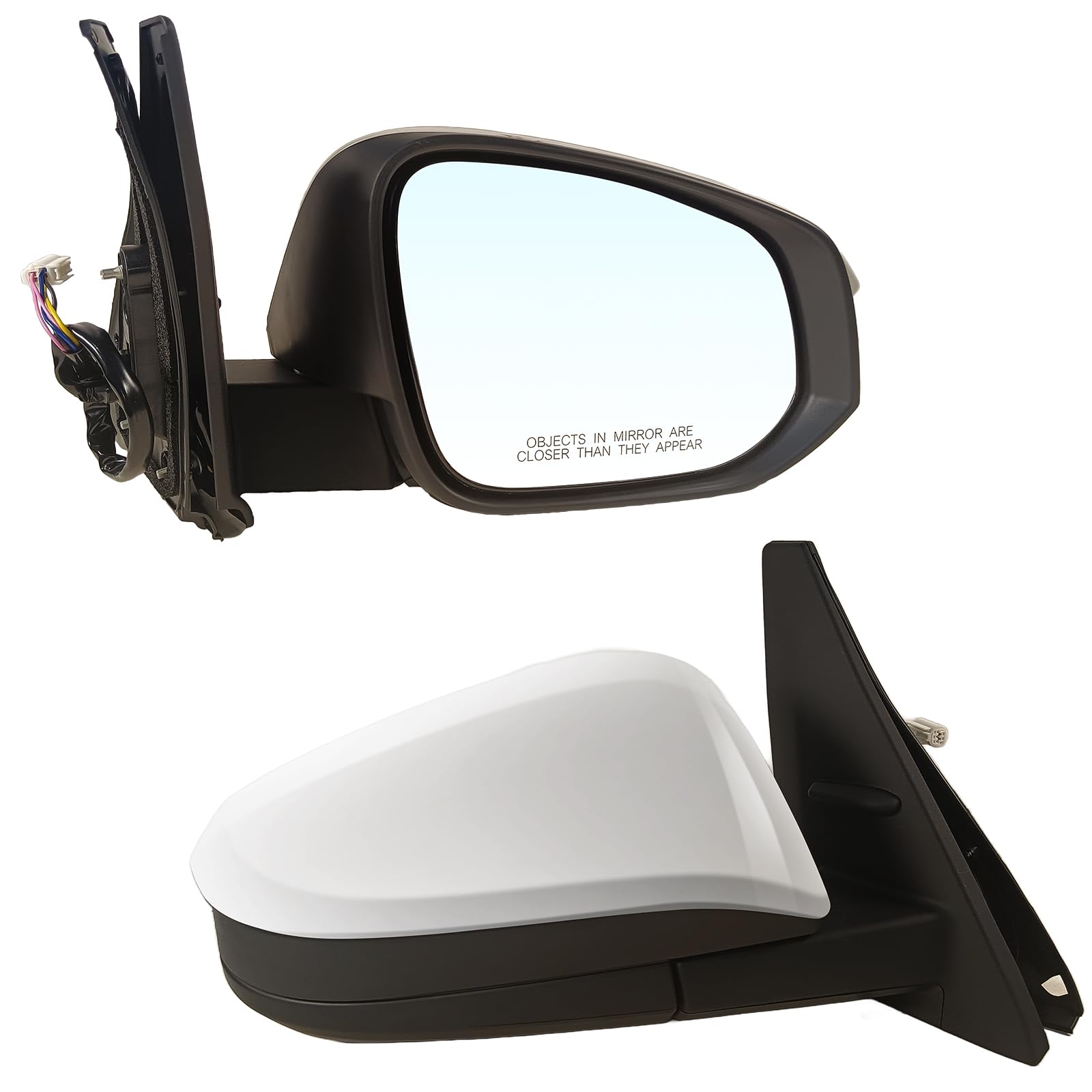 Photo 1 of Paderson Right Passenger Side Mirror Assembly Fits 2014-2024 Toyota 4Runner With Power Glass Heated Manual Folding Match to white Replace TO1321313 (5Pins)