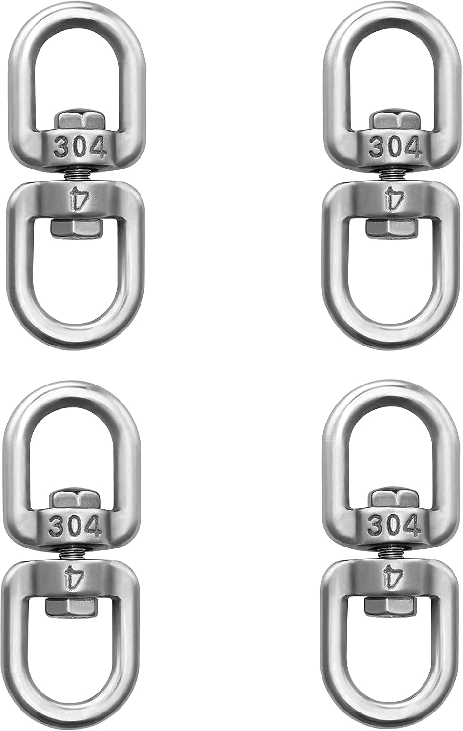 Outdoor Hanging Brackets - luvtree M4 Swivel Hook, Stainless Steel Swivel Eye Hook, Double Ended Hanging Rotating Hook for Plant Baskets,Bird Feeders,Bird Cages and Other Garden Decorations Hanging,etc 4 PCS