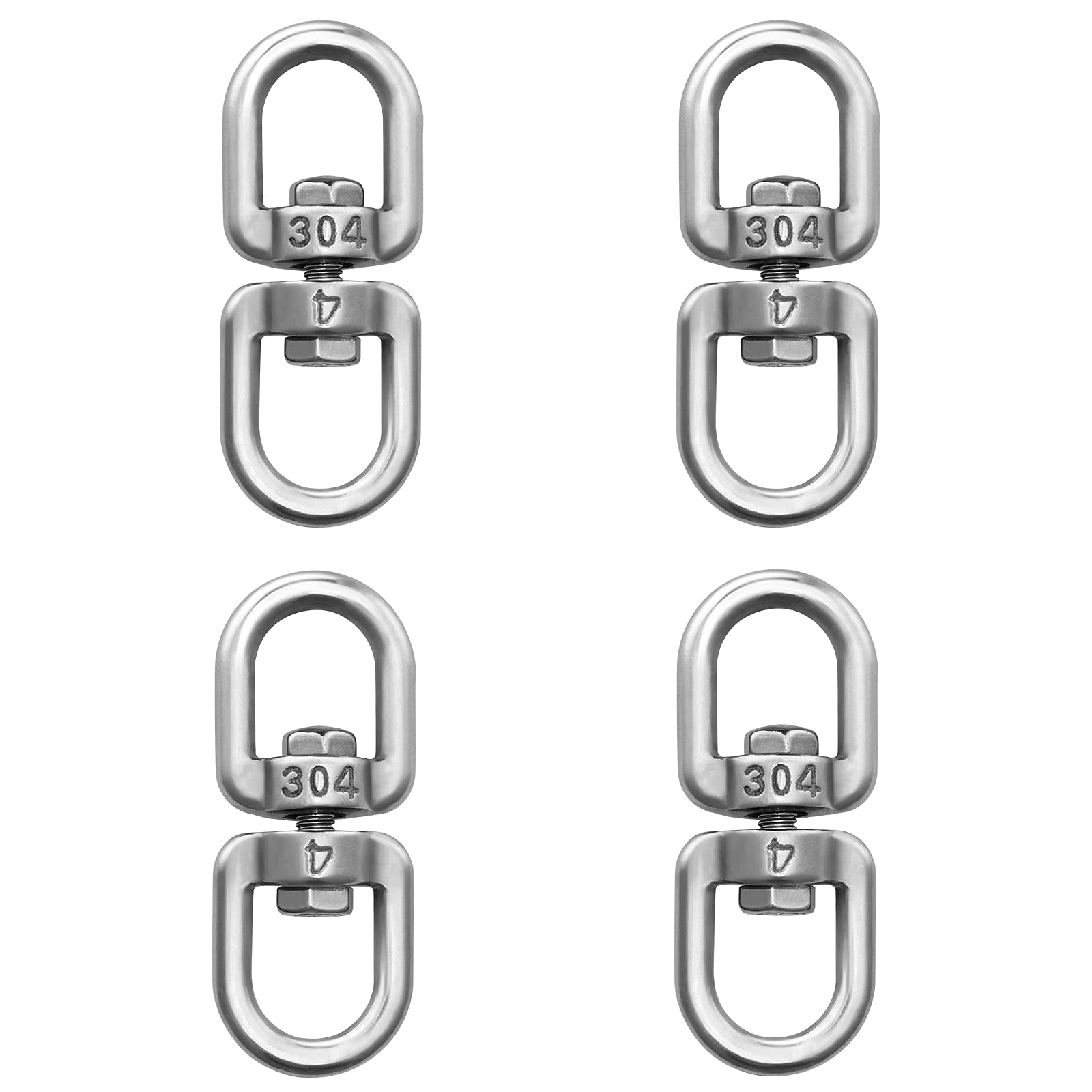 luvtree 4PCS M4 Stainless Steel Universal Swivel Eye Hook –Multi-Purpose Connector for Boats, Pets & DIY Projects，Multi-Purpose Hanging Hook