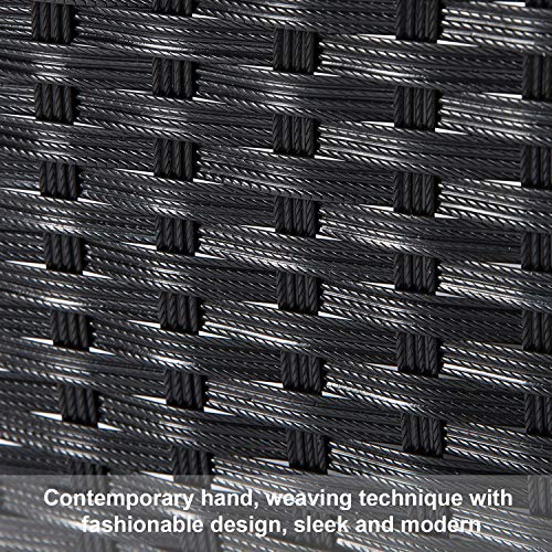 Peach Tree 7PCs Outdoor Patio Furniture Sectionals PE Wicker Rattan Sofa Set with 2 Ottomans Red