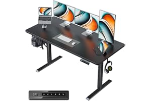 FEZIBO PRO ONE-Piece Standing Desk 48 x 24 Inch, Height Adjustable Desk with 4 Memory Buttons, Electric Sit Stand Desk, Home 