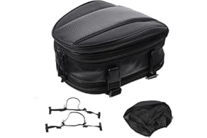 Joyzan Motorcycle Tail Bag, Waterproof Motorbike Saddle Rear Seat Luggage Bag Universal Multifunctional Rain Cover Expandable