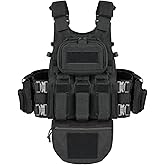 BOMTURN Great Tactical Outdoor Vest for Men Multifunctional Modular Molle Vest with Metal Buckles