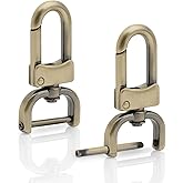 CRAFTMEMORE 2pcs Detachable Snap Hook Swivel Clasp w/Screw Bar VT99 Bag Strap Hardware Replacement (1 Inch, Brushed Brass)