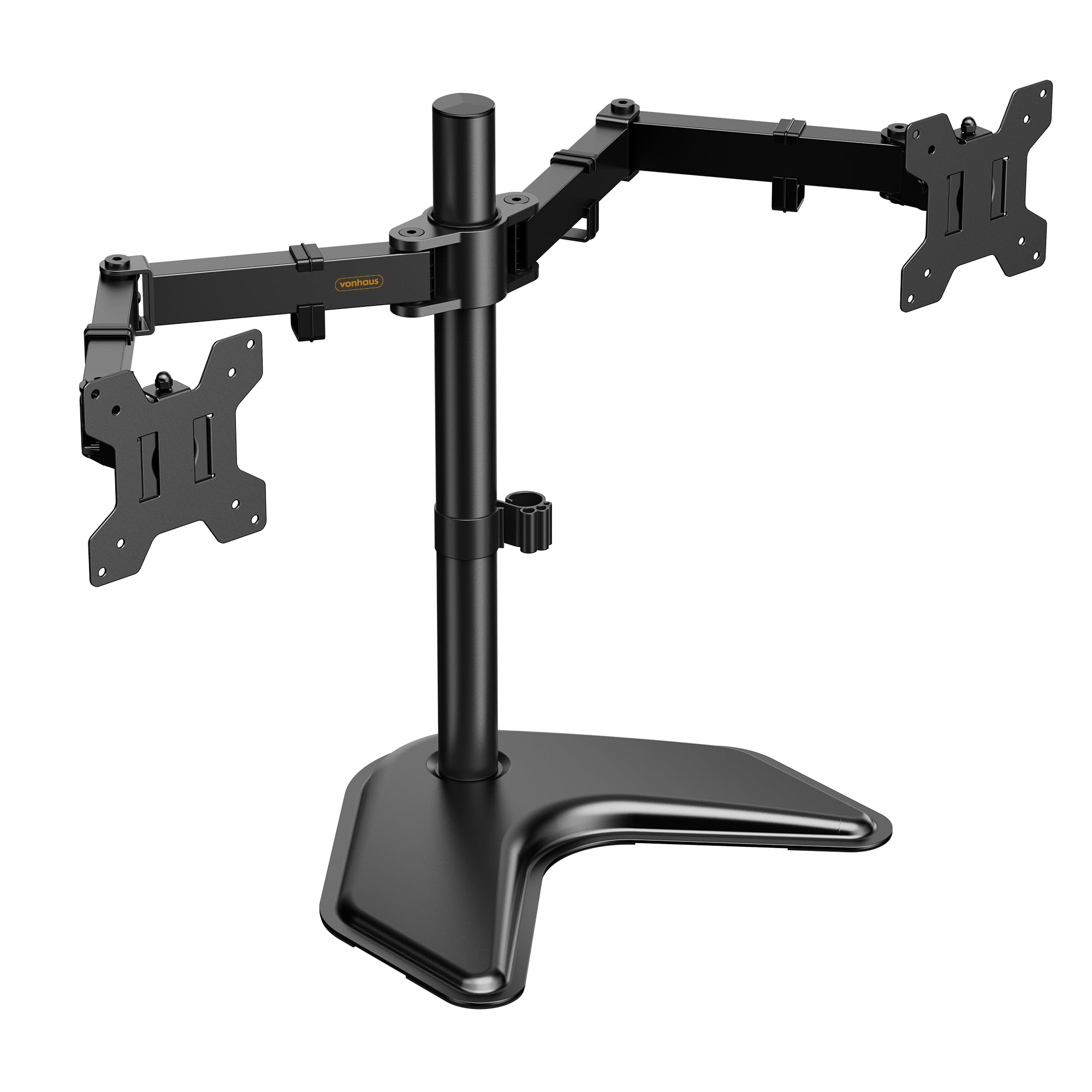 VonHaus Dual Monitor Stand for 13-32" Screens, Twin Monitor Desk Mount, Height Adjustable, Easy Assemble Stand with Full Tilt, Rotation & Swivel Arms, VESA: 75x75 & 100x100mm