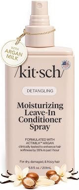 Kitsch Argan Milk Leave In Conditioner 186ml Detangler for All Hair Types view 1