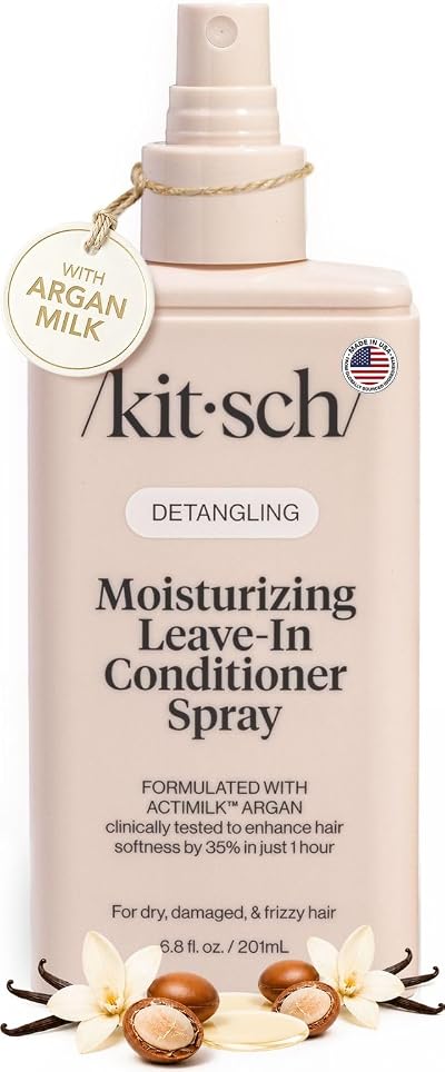 Kitsch Argan Milk Leave In Conditioner 186ml Detangler for All Hair Types
