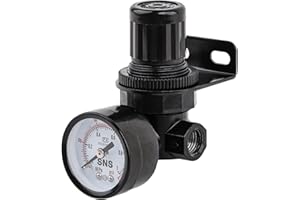 SNS Air Compressor Pressure Regulator With Bracket and Gauge Female Thread 1/4 NPT Adjustable R-N07BG