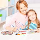 Luyi-Life 65 Pcs Flat Paint Brushes Set with Pallet Trays Nylon Hair Kids view 7