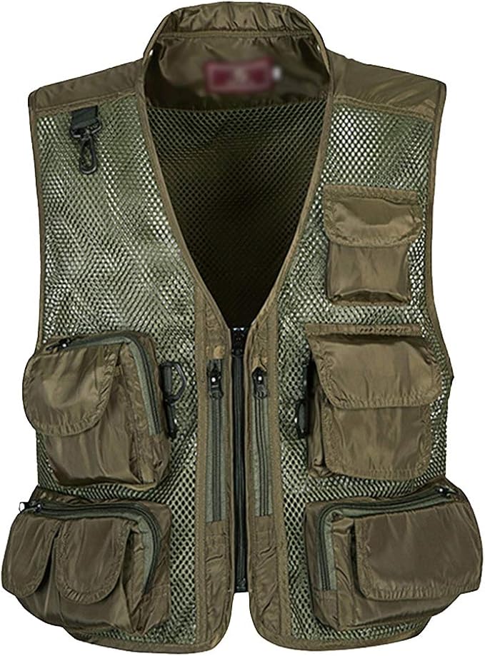 Mens Outdoor Multifunction MultiPocket Gilets Lightweight Waistcoat