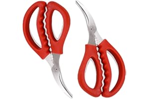 2 Pack Seafood Scissors,Seafood Fish Crab Shrimp Lobster Scissors Stainless Steel Shears for Kitchen Tools