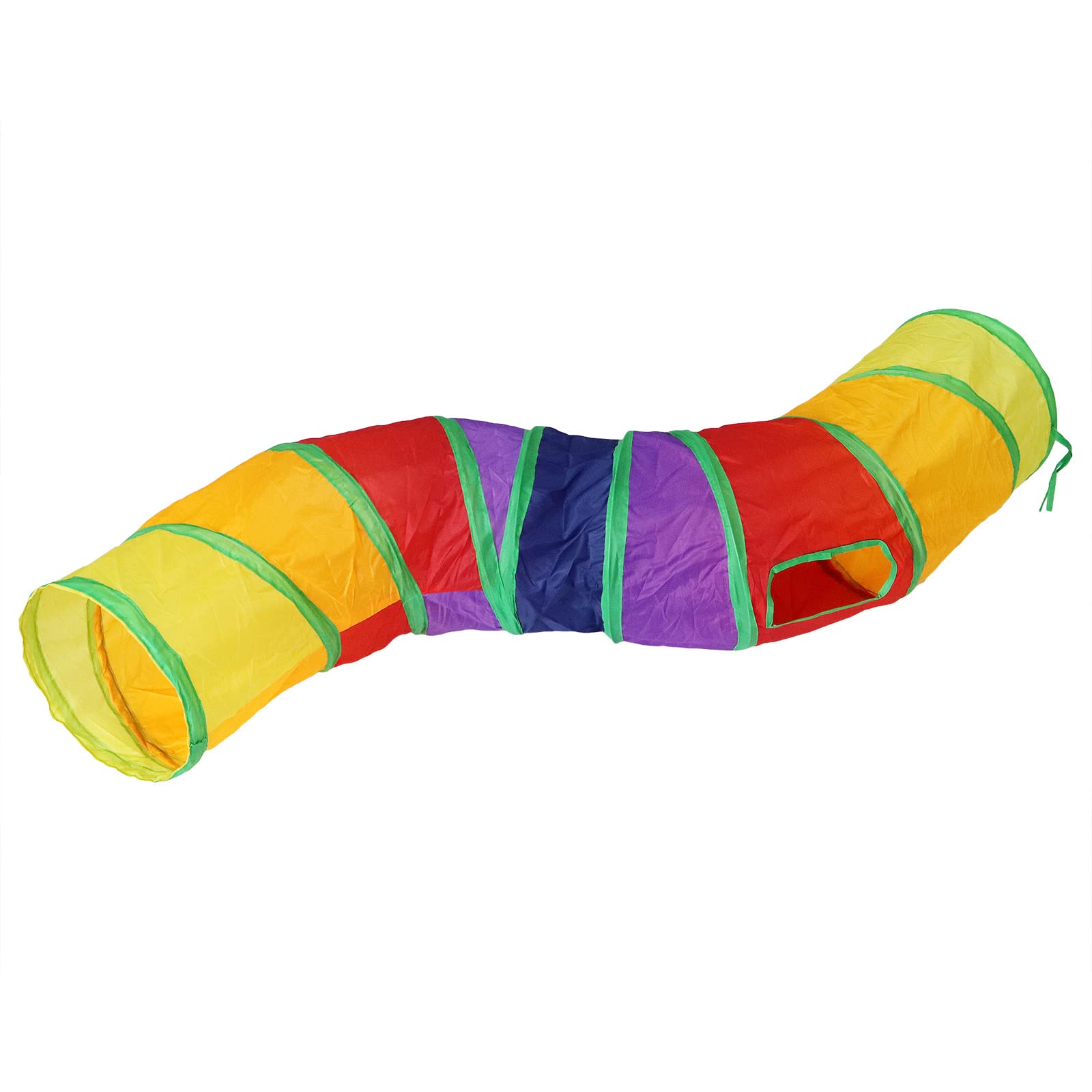 Bemodst Rainbow Cat Tunnel, S-Shaped 2-Way Pet Tunnel & Play Tent Maze - Collapsible Tunnel for Cats, Rabbits, Hamsters, Puppies & More