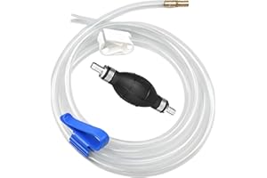 CCHRN Gasoline Siphon Hose Pump, Rubber Fuel Transfer Hand Pump with 2 PVC Hoses Pinch Clips, Portable Manual Hose Pumps Tool