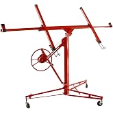 11FT Drywall Lifter Panel Hoist Dry Wall Rolling Caster Lifter Construction Tool 150LB Heavy Duty Sheetrock Hoist Holder (Red)